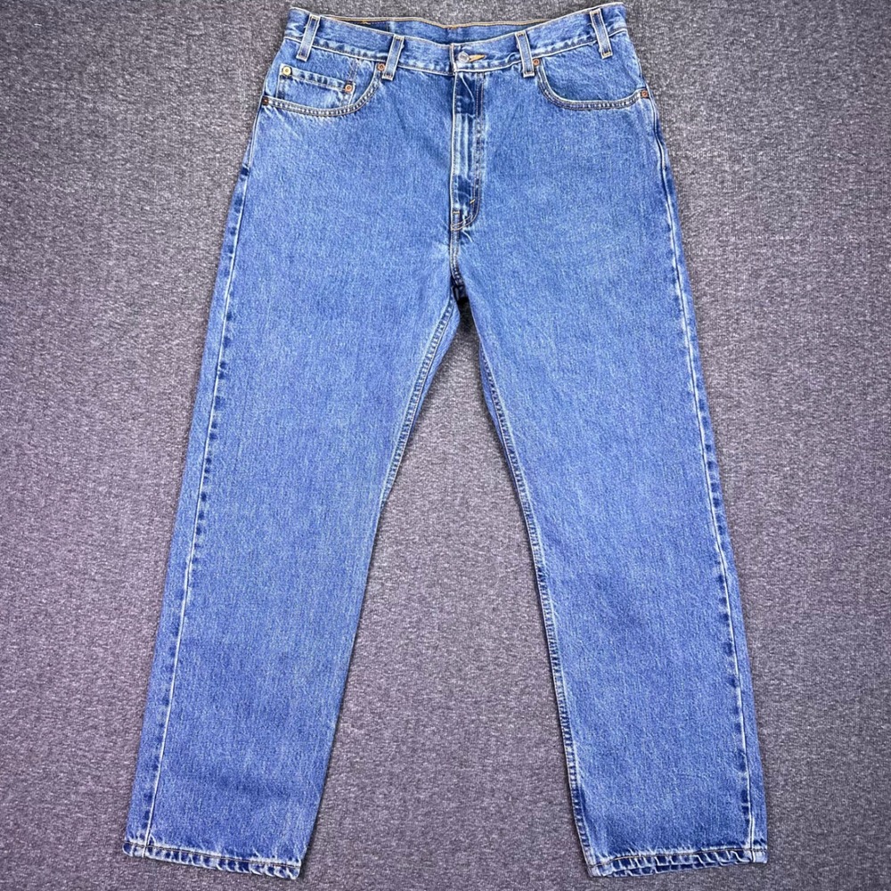 VTG 00s Levis 505 Jeans Men 36x30 Blue Regular Straight Classic Casual Denim EUC